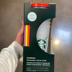 Starbucks Reusable Cold Cups-color change confetti
